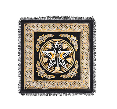 Sarimoire Altar de tela estatua de la diosa espiral triple de la luna Wicca Pentagram del pentáculo colgante altar Suministros Kit