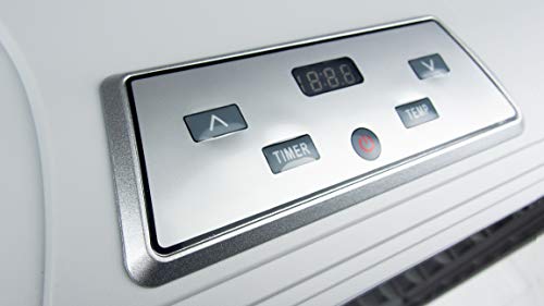Saro 432-1000 VeggyDry (secador de Frutas y Verduras, deshidratador, regulador de Temperatura, Pantalla LED, Temporizador, 6 Rejillas sin BPA), Color Blanco, plástico