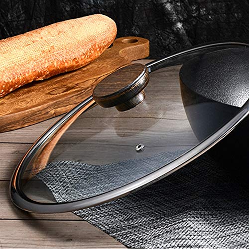 SartéN Antiadherente 30cm Cocinar Pan con ayudante manija Antiadherente sartén sartén for cocinar Comidas Adecuado para La Cocina Diaria (Color : Black, Size : 30cm)