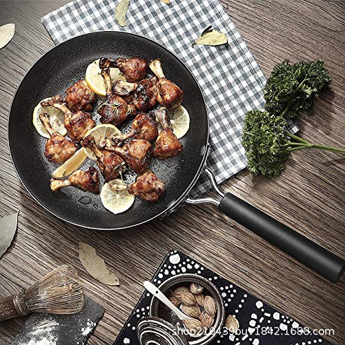 SartéN Antiadherente Antiadherente sartén sartén con ayudante Mango 28cm Cocinar la Cacerola for cocinar Comidas Adecuado para La Cocina Diaria (Color : Black, Size : 28cm)