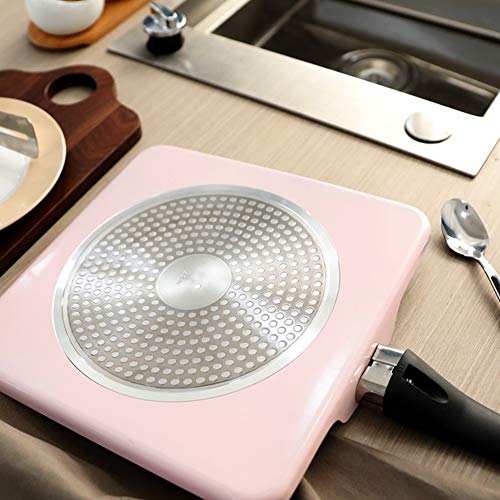 Sartén antiadherente Cuadrada Para crepera aluminio, panqueque, carne, pizza, Fabricante de tortilla con mango de baquelita sartén multifunción,Blue