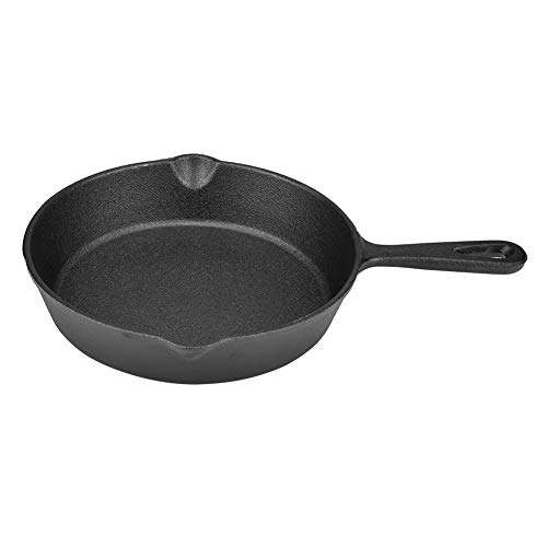 Sartén de hierro fundido - 16 cm 20 cm Sartén de hierro fundido vintage Sartén quemada Antiadherente Buen efecto de aislamiento Fácil de limpiar(20cm)