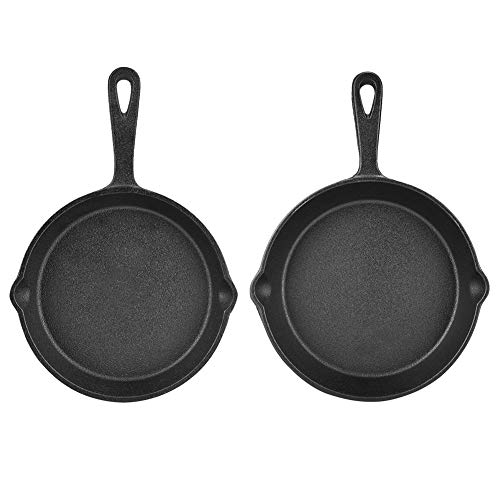 Sartén De Hierro Fundido, Sartén De Hierro Fundido Vintage Sartén Quemado Antiadherente 16cm 20cm Negro (tamaño : 20cm)