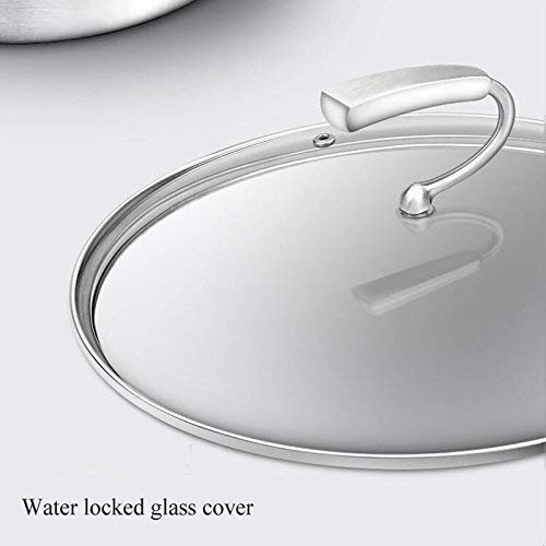 Sartén de la Cacerola de Acero Inoxidable 304 sin Recubrimiento Antiadherente Filete hogar Bola de Masa de Huevo panqueque Olla Día de la Madre General (Size : 28cm)