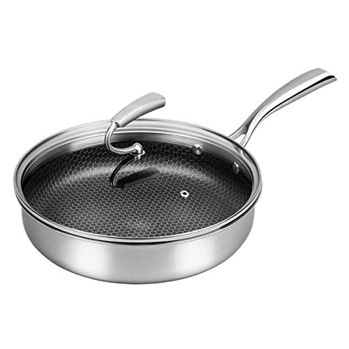 Sartén de la Cacerola de Acero Inoxidable 304 sin Recubrimiento Antiadherente Filete hogar Bola de Masa de Huevo panqueque Olla Día de la Madre General (Size : 28cm)