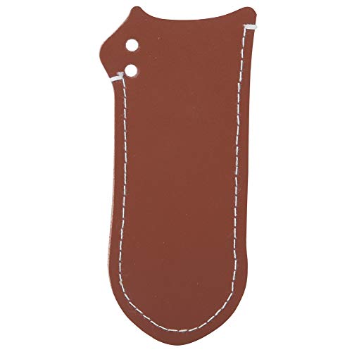 Sartén de la manija de la sartén-Sartén de hierro fundido para exteriores Manguito de piel de vaca artificial Manguito Cubierta protectora plegable Anti-escaldado Aislamiento térmico(L)