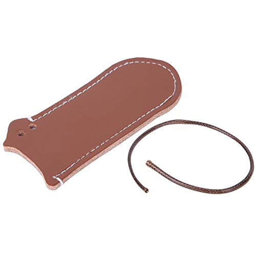 Sartén de la manija de la sartén-Sartén de hierro fundido para exteriores Manguito de piel de vaca artificial Manguito Cubierta protectora plegable Anti-escaldado Aislamiento térmico(L)