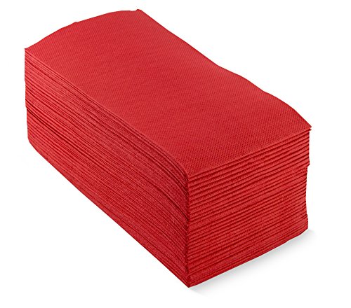 Saten Premium, Servilleta 40x40, 2 capas, pliegue 1/8, 80 servilletas, punta-punta, Rojo