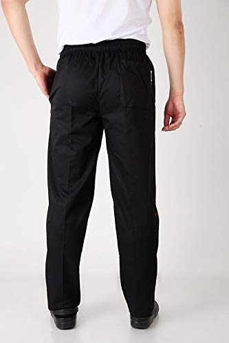 Sawanica Pantalones de Chef Pantalón de Trabajo Negro