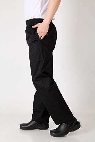 Sawanica Pantalones de Chef Pantalón de Trabajo Negro