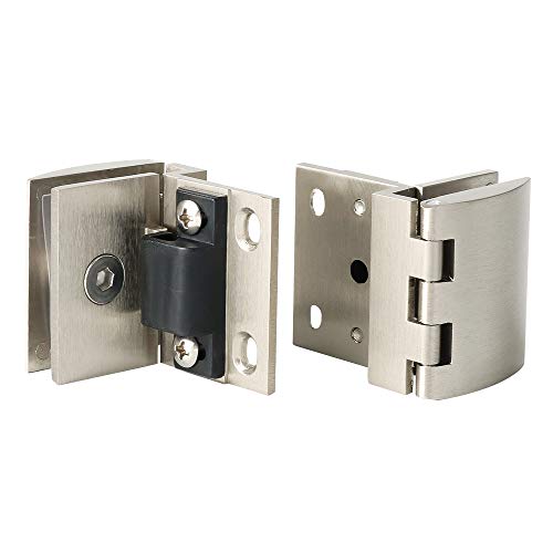 Sayayo - Bisagra de vidrio de 90 grados para puerta de cristal, escaparate de vidrio, armario o puerta montado en la pared, adaptativo 6-12 mm, 2 unidades, acero inoxidable cepillado acabado