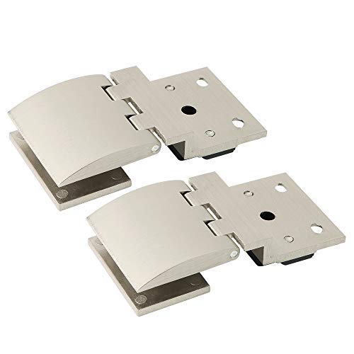 Sayayo - Bisagra de vidrio de 90 grados para puerta de cristal, escaparate de vidrio, armario o puerta montado en la pared, adaptativo 6-12 mm, 2 unidades, acero inoxidable cepillado acabado