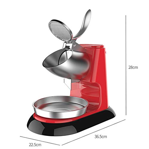 SBJ Trituradora de Hielo, Máquina de Hielo de Calidad Industrial Comercial 350 W, Granizadora, Máquina de Hielo en Polvo para Cono de Nieve, para Uso Comercial en el Hogar, Rojo