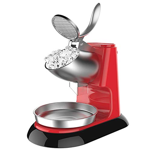 SBJ Trituradora de Hielo, Máquina de Hielo de Calidad Industrial Comercial 350 W, Granizadora, Máquina de Hielo en Polvo para Cono de Nieve, para Uso Comercial en el Hogar, Rojo