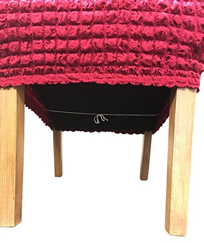 SCHEFFLER-Home Julia 2 Fundas de sillas, Estirable Cubiertas, extraíble flexibel Funda con Banda elástica, Rojo-Vino