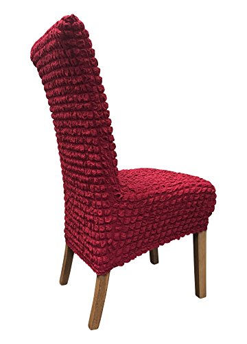 SCHEFFLER-Home Julia 2 Fundas de sillas, Estirable Cubiertas, extraíble flexibel Funda con Banda elástica, Rojo-Vino