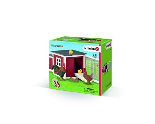 Schleich- Colección Farm World Figura de Gallinero con Animales, 19 cm, Multicolor (42421)