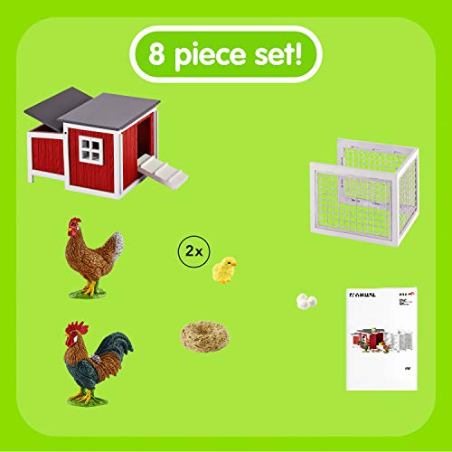Schleich- Colección Farm World Figura de Gallinero con Animales, 19 cm, Multicolor (42421)