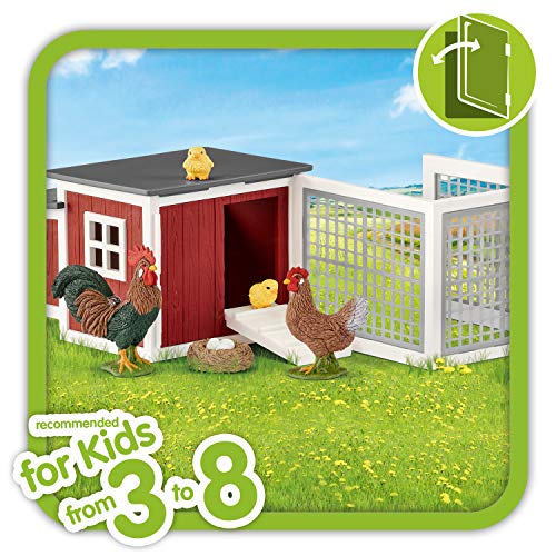 Schleich- Colección Farm World Figura de Gallinero con Animales, 19 cm, Multicolor (42421)