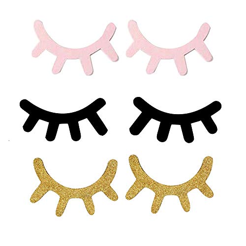Schneespitze 3 Pares Sleepy Eyes Eyelash madera etiqueta 3D Sleepy pestañas Pegatinas de Pared Pegatinas de Decoración Niños Accesorios de Decoración Sleepy Ojos Decoración