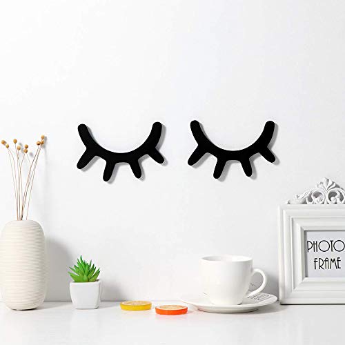 Schneespitze 3 Pares Sleepy Eyes Eyelash madera etiqueta 3D Sleepy pestañas Pegatinas de Pared Pegatinas de Decoración Niños Accesorios de Decoración Sleepy Ojos Decoración