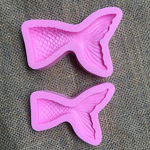 Schneespitze 4 Pcs Molde De Silicona,Molde De Pastel Moldes De Cola De Sirena Fondant Para Decorar Tartas para ConfiteríA,Hornear, Chocolate,DecoracióN De Pasteles