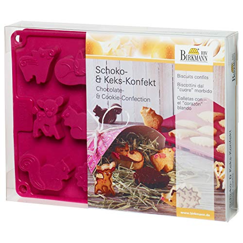 Schoko & Kekskonfekt Waldbande: 2-er Set, Silikon, mit Teigkarte+ Rezept
