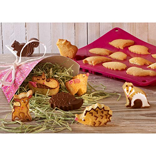 Schoko & Kekskonfekt Waldbande: 2-er Set, Silikon, mit Teigkarte+ Rezept