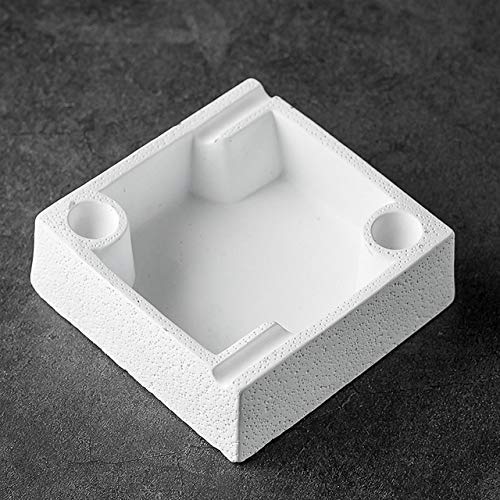 SCJ Cenicero de cerámica, Cenicero de Escritorio para decoración de Oficina, Cenicero para ers, Mejor Idea de Regalo, Blanco, Type2