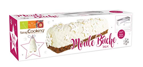 ScrapCooking 1910 - Molde de Acero Inoxidable para Tronco de Navidad (30 x 8 x 6,5 cm), Multicolor