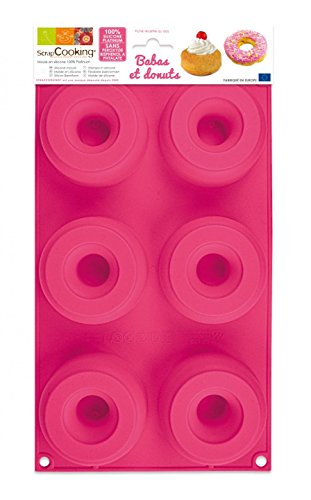 ScrapCooking 3101 Babas y Donuts Molde Silicona Rosa 33 x 17,5 x 3 cm
