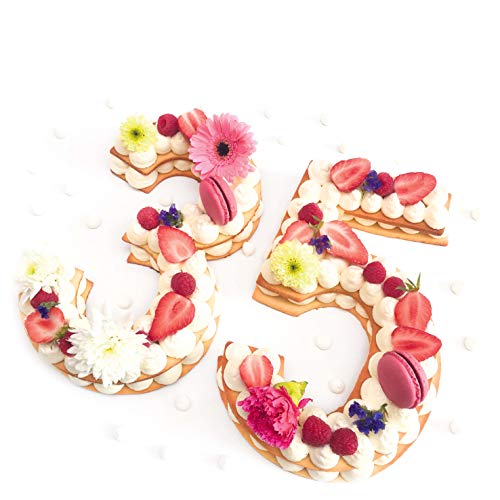 ScrapCooking - Plantillas para Number Cake (plástico, Apto para Contacto con Alimentos, Altura de los números: 28 cm)