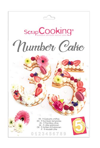ScrapCooking - Plantillas para Number Cake (plástico, Apto para Contacto con Alimentos, Altura de los números: 28 cm)