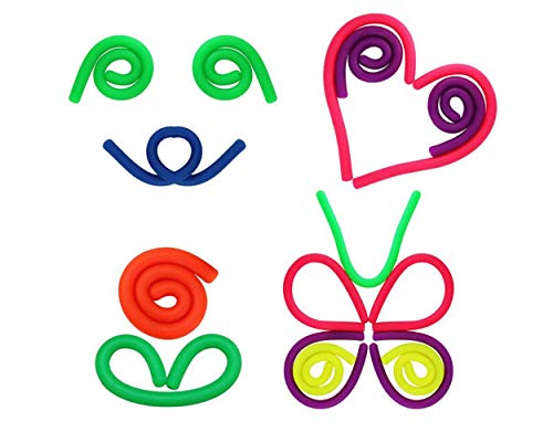 SCSpecial Cuerdas elásticas, 12 Piezas, Coloridos Fideos de Mono, Juguetes sensoriales
