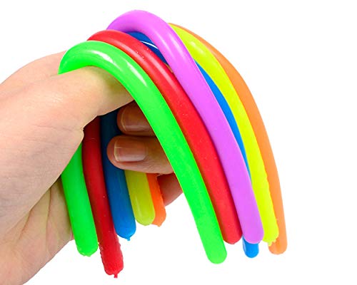 SCSpecial Cuerdas elásticas, 12 Piezas, Coloridos Fideos de Mono, Juguetes sensoriales