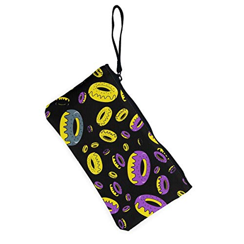 SDFGJ Donut Cake Pattern Canvas Monedero Monedero Ligero Monedero Monedero Monedero Bolsa para teléfono móvil con Cremallera