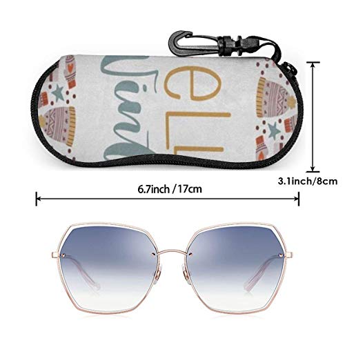 SDFGJ Estuche para gafas de sol con mosquetón, estuche blando para anteojos portátiles Me gustan más los gatos que la gente Letras de baile que dicen la tinta de pincel divertida