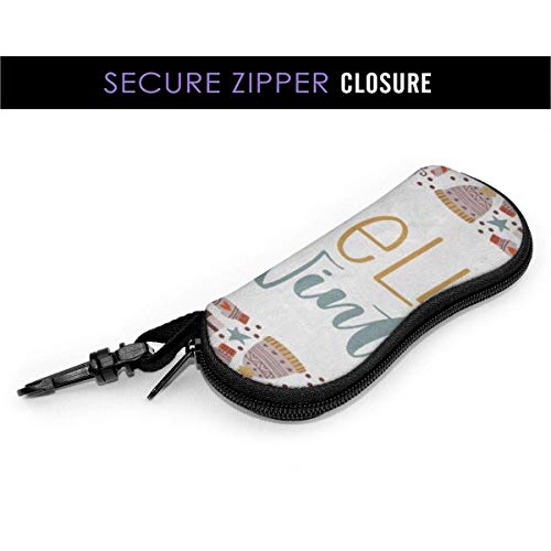 SDFGJ Estuche para gafas de sol con mosquetón, estuche blando para anteojos portátiles Me gustan más los gatos que la gente Letras de baile que dicen la tinta de pincel divertida