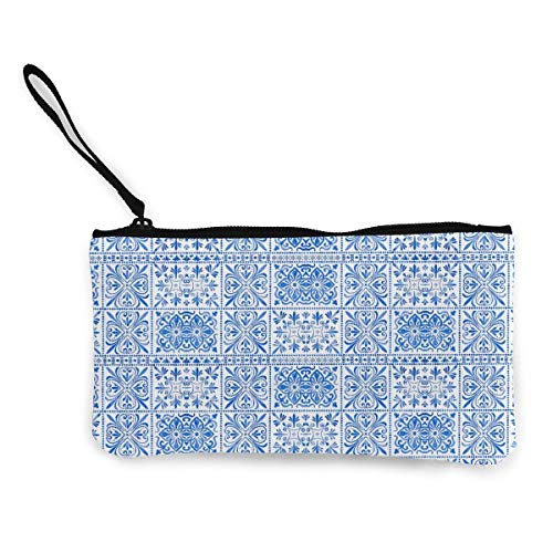 SDFGJ Monedero de Lona de Porcelana Azul y Blanca Monedero Monedero Divertido Monedero Monedero Bolsa de teléfono móvil con Cremallera
