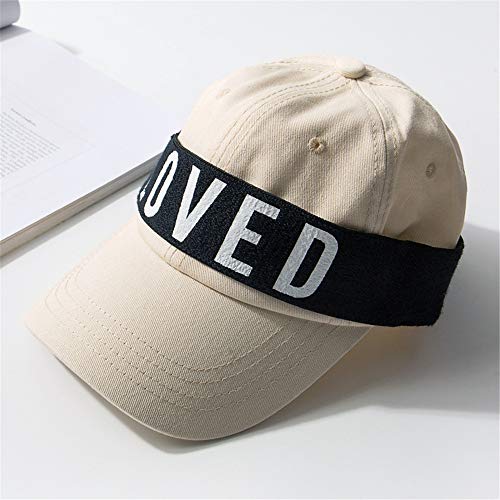 sdssup Japón y Corea del Sur nuevos Hombres y Mujeres Parejas L Imprimir Letras Gorras de béisbol Tendencia de la Calle Gorra Sombrero de Verano 米色 M （56-58cm