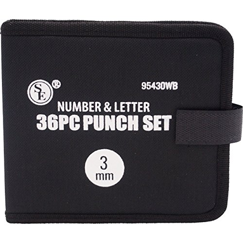 SE 95430WB - Juego de punzones para números y letras (36 unidades)