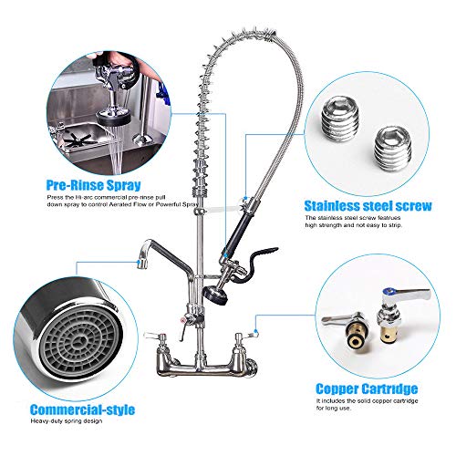 SEAAN Grifos para fregaderos de cocina profesionales con pulverizador flexible desplegable, altura 91 cm, base de grifo 20 cm