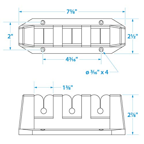 Seachoice 50-89501 Soporte 3 Cañas Plástico Abc