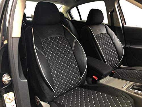 seatcovers by k-maniac Fundas universales para Suzuki Liana en Blanco y Negro para Asientos Delanteros, Accesorios para el Interior del Coche V1305815