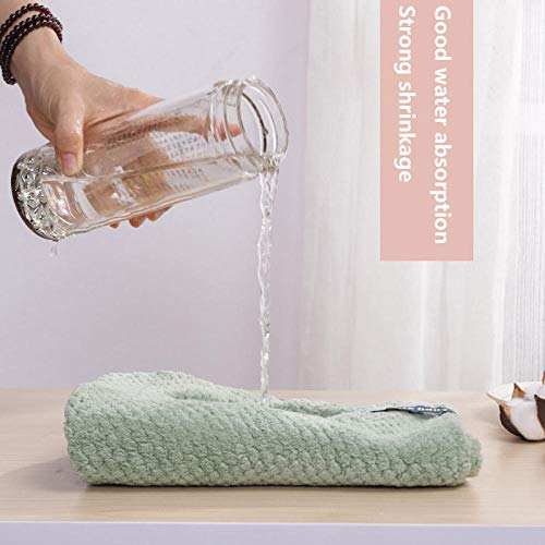 Secado rápido Turbante súper Suave,Toalla absorbente de secado rápido, toalla de pelo seco Baotou-Café con leche + azul claro_Dos paquetes,Pelo Seco Sombreros Turbante Absorbente Secado Rápido