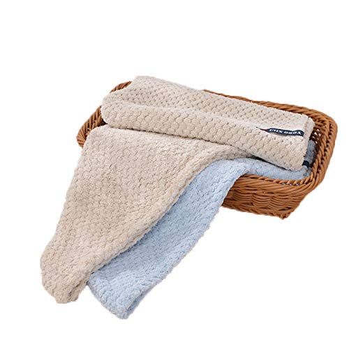 Secado rápido Turbante súper Suave,Toalla absorbente de secado rápido, toalla de pelo seco Baotou-Café con leche + azul claro_Dos paquetes,Pelo Seco Sombreros Turbante Absorbente Secado Rápido