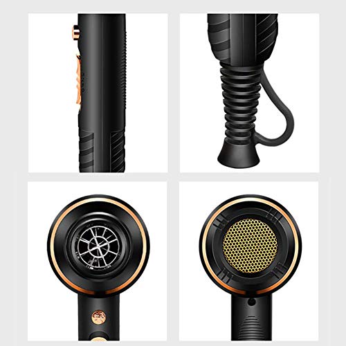 Secador de Pelo iónico, Secador de cabello profesional 4000W, potente, 3 temperaturas, secado rápido y bajo ruido - Negro