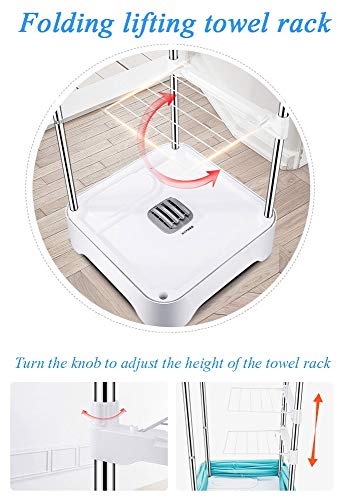 Secadora de Ropa PortáTil Máquina de Planchar a Vapor Guardarropa Percha Secadora Secadora Aire Caliente con Ventilación,Adecuada para RáPido CalefaccióN Seco Secado Ropa,Temporizador 30kg 900W Azul