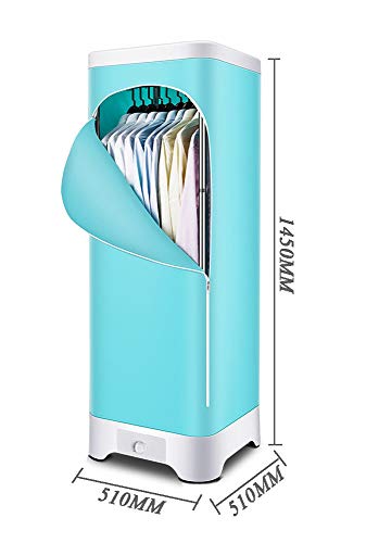 Secadora de Ropa PortáTil Máquina de Planchar a Vapor Guardarropa Percha Secadora Secadora Aire Caliente con Ventilación,Adecuada para RáPido CalefaccióN Seco Secado Ropa,Temporizador 30kg 900W Azul
