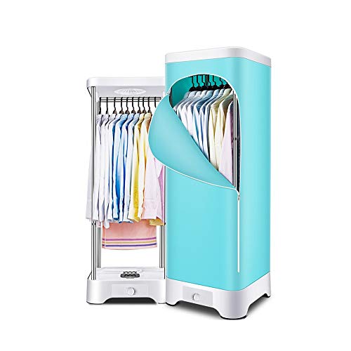 Secadora de Ropa PortáTil Máquina de Planchar a Vapor Guardarropa Percha Secadora Secadora Aire Caliente con Ventilación,Adecuada para RáPido CalefaccióN Seco Secado Ropa,Temporizador 30kg 900W Azul